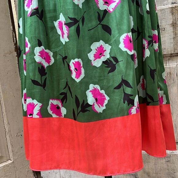 ANTHROPOLOGIE Green Floral Dress   Size XS - Picture 3 of 7